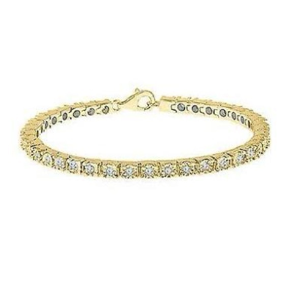 Moissanite Gold Plated Tennis Bracelet